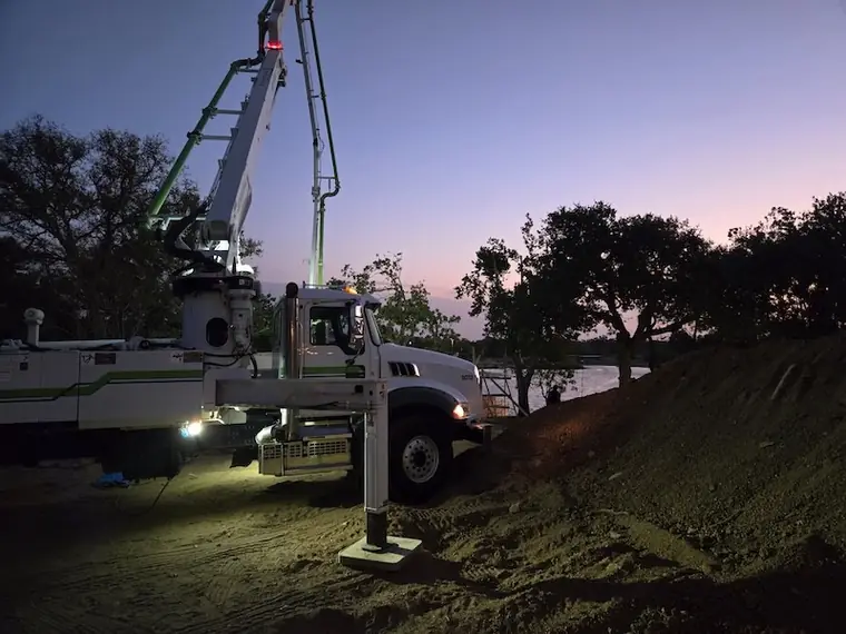 DB Concrete truck on a Central Texas job site